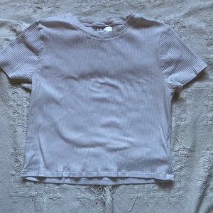 Cropped White H&M Top. Size Large